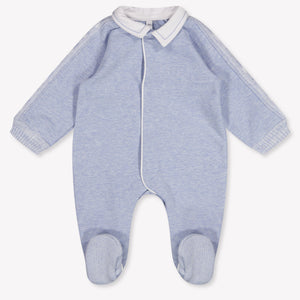 First Baby Boys Playsuit In Light Blue
