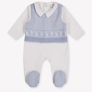 First Baby Boys Playsuit In Light Blue