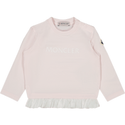 モンクラーの女の赤ちゃんTシャツライトピンク