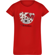 Monnisa Çocuk Kızları T-Shirt Kırmızı