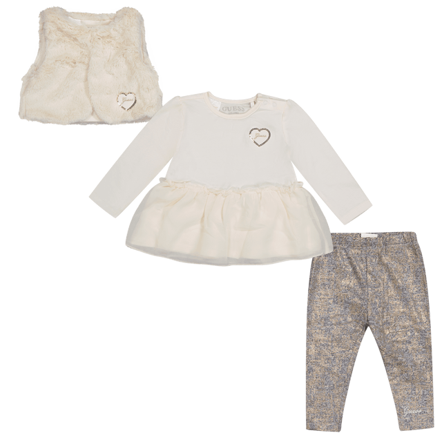 Guess Baby Girls Set Off White