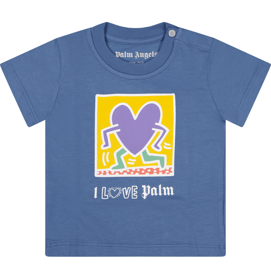 Palm Angels Baby Jongens T-Shirt Blauw 3/6