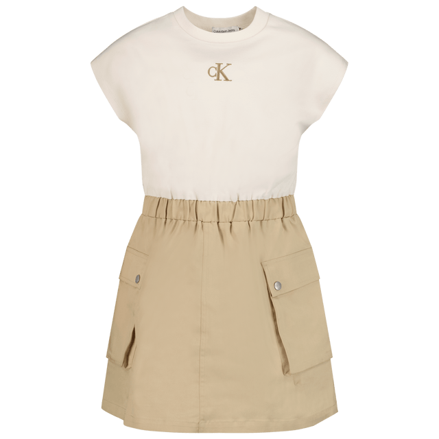 Calvin Klein Kids Girls Dress Beige