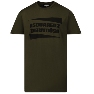 Dsquared2 Kids Unisex T-Shirt Dark Green