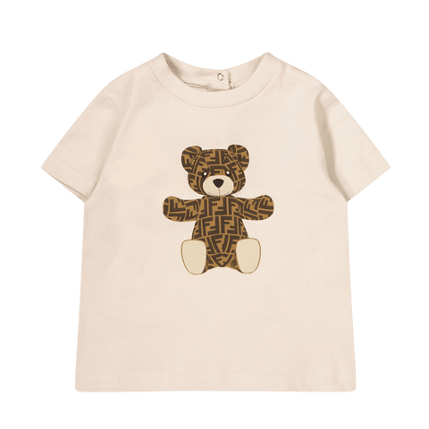 Fendi Baby Unisex T-Shirt Light Beige