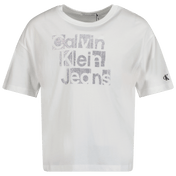 Calvin Klein Kids Girls T-Shirt Beyaz