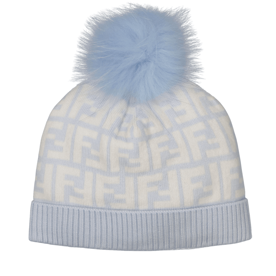 Fendi Baby Unisex Beanie Light Blue