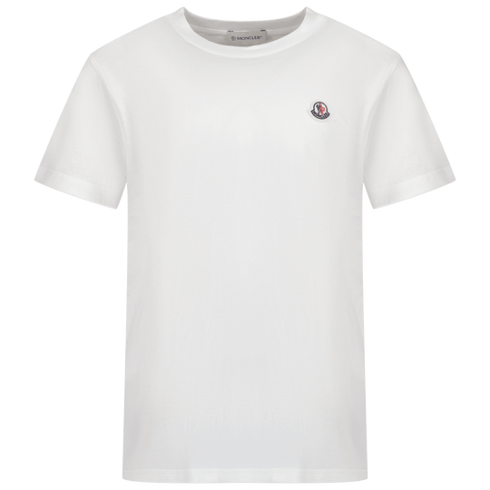 MONCLER ストーン装飾 ホワイトTシャツ Moncler 8C00027 83907 children's t – Superstellar