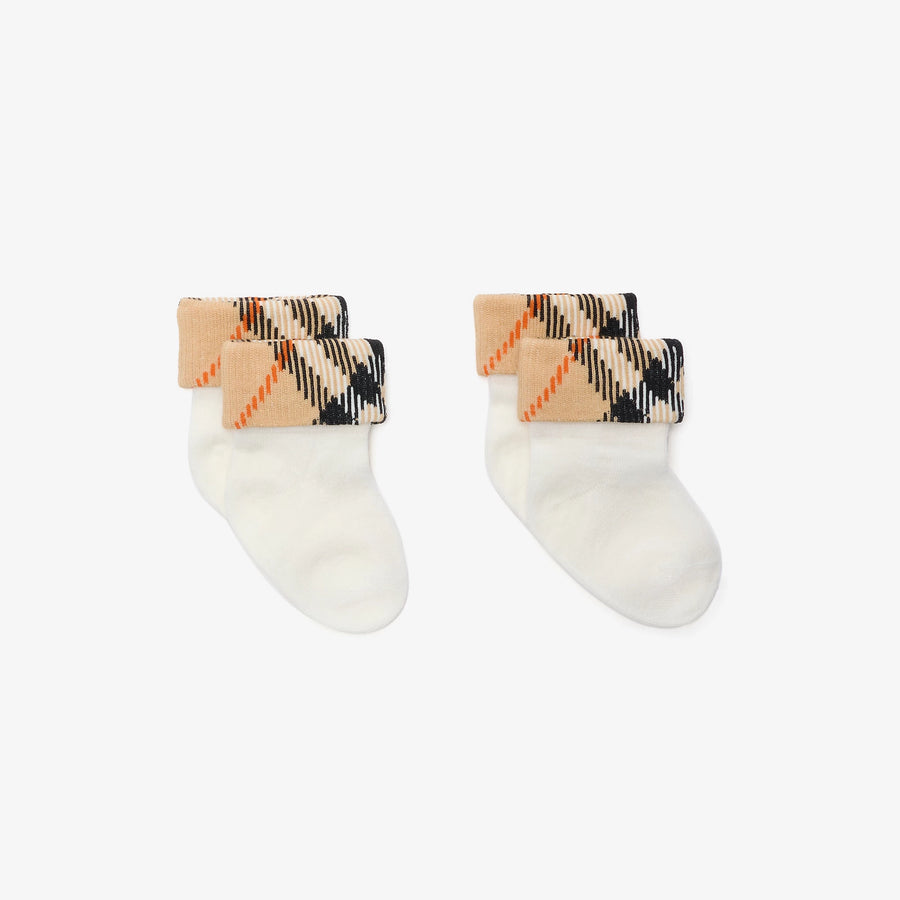 Burberry Turn Back Baby Unisex Sock in White