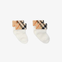 Burberry Turn Back Baby Unisex Socks In White