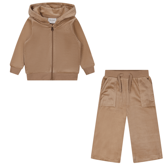 Juicy Couture Kids Girls Jogsuit Taupe