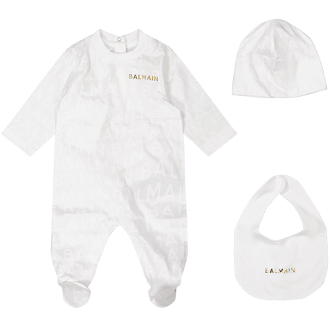 Balmain Baby Unisex Bodysuit White