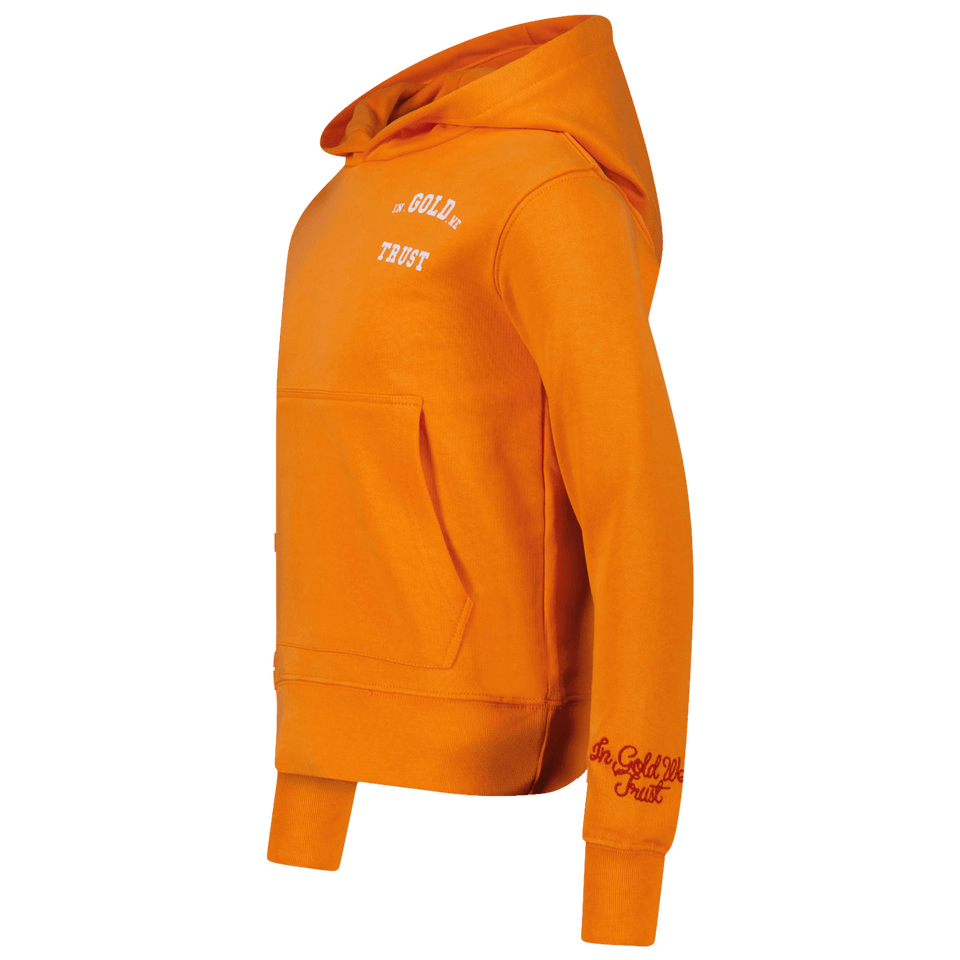 In Gold We Trust Kids Unisex Sweater Orange