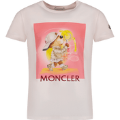 Moncler Kids Girls t-shirt açık pembe