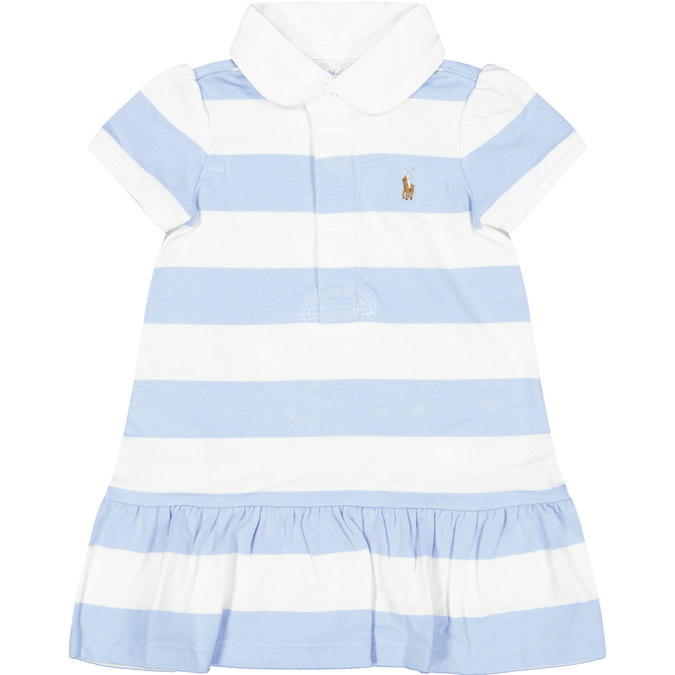 Ralph Lauren Baby Meisjes Jurkje Licht Blauw 12 mnd