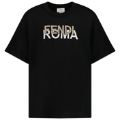 Fendi Kids Unisex T-Shirt Black