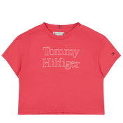 トミー・ヒルフィガーの女の赤ちゃんTシャツフクシア