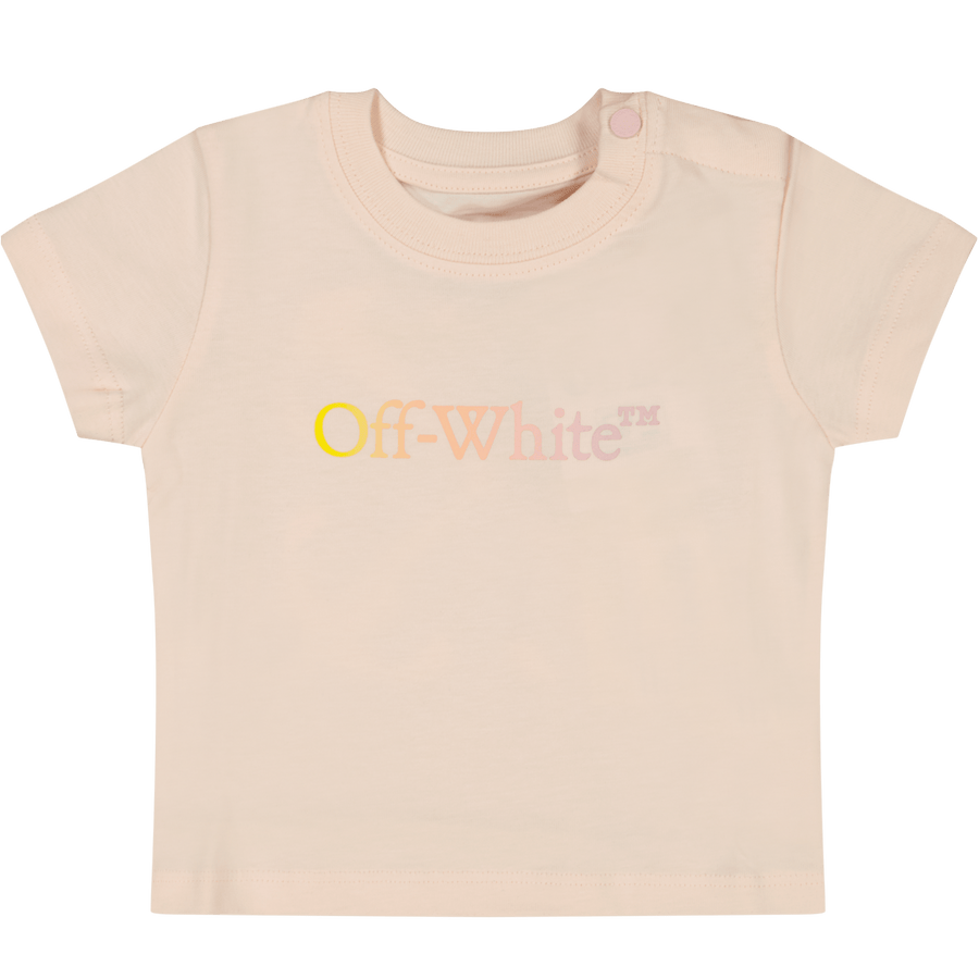 Off-White Baby Meisjes T-Shirt Roze