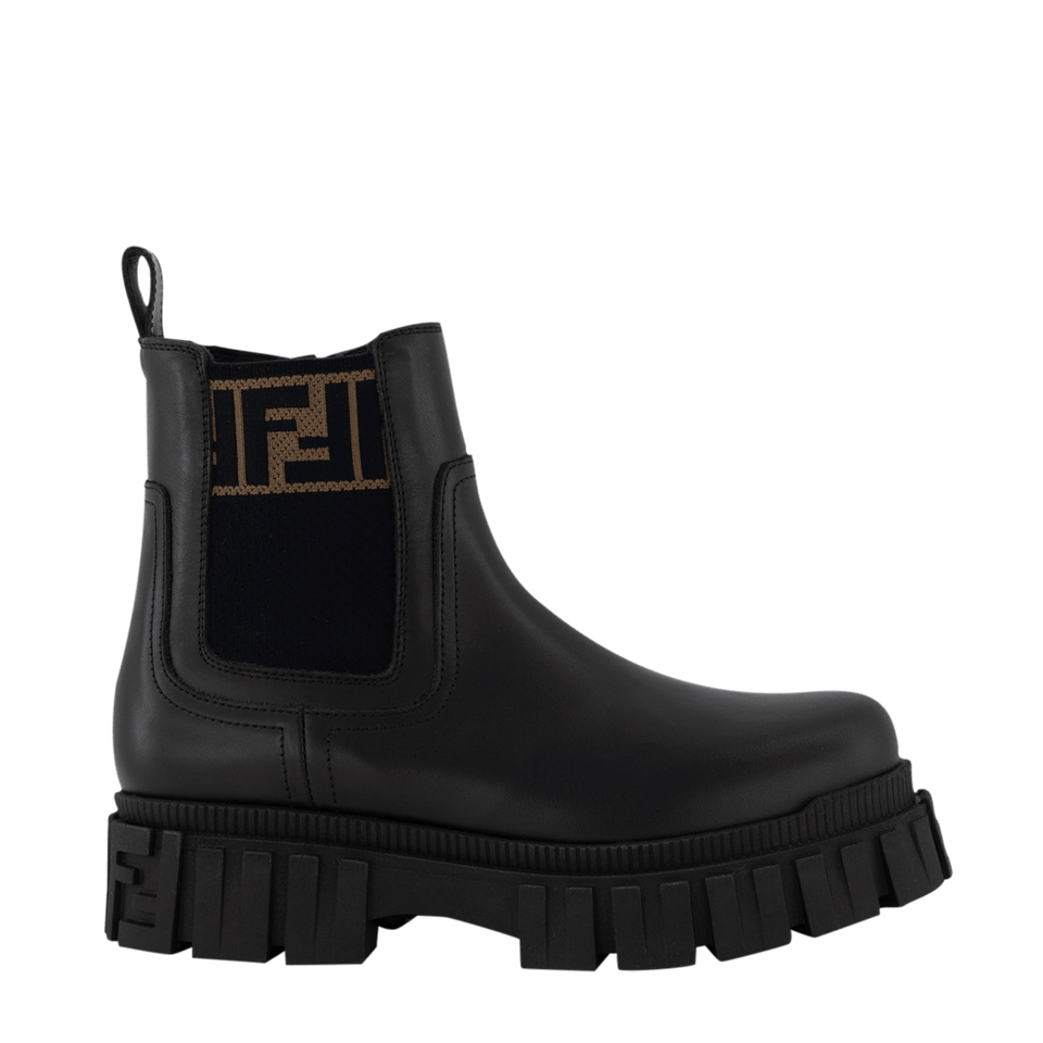 Fendi Kids Unisex Boots Black