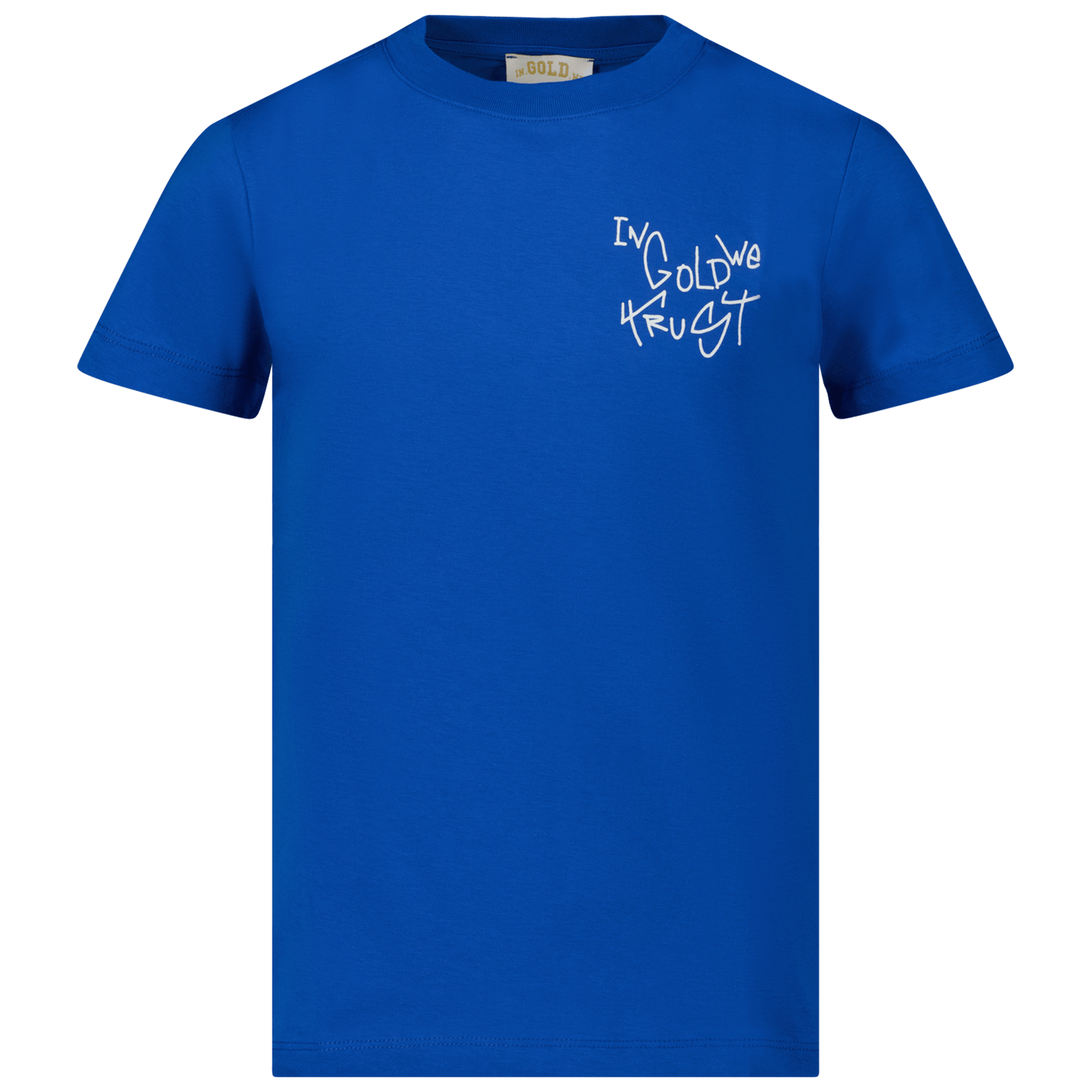 In Gold We Trust Kids Unisex T-Shirt Cobalt Blue