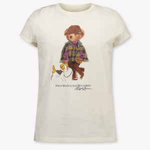 Ralph Lauren Kinder Meisjes T-Shirt In Licht Beige