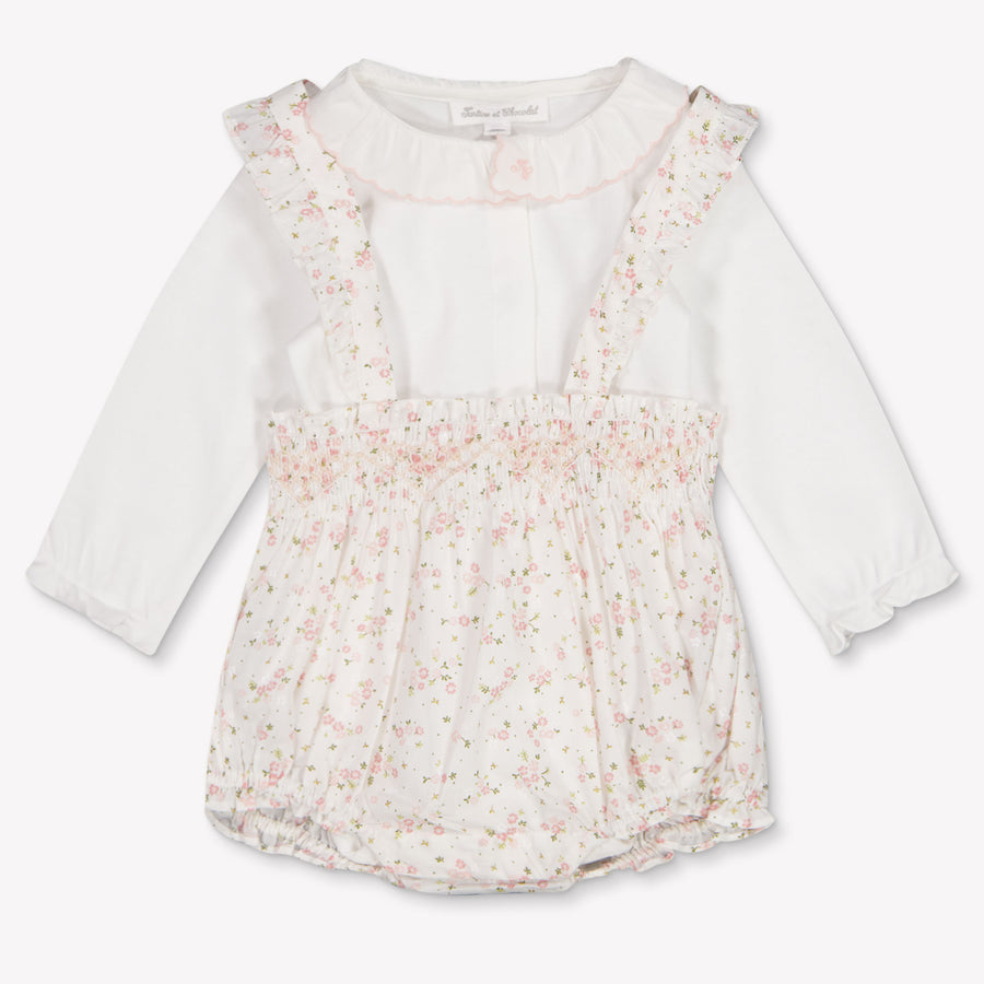 Tartine et Chocolat Baby Girls Romper in White