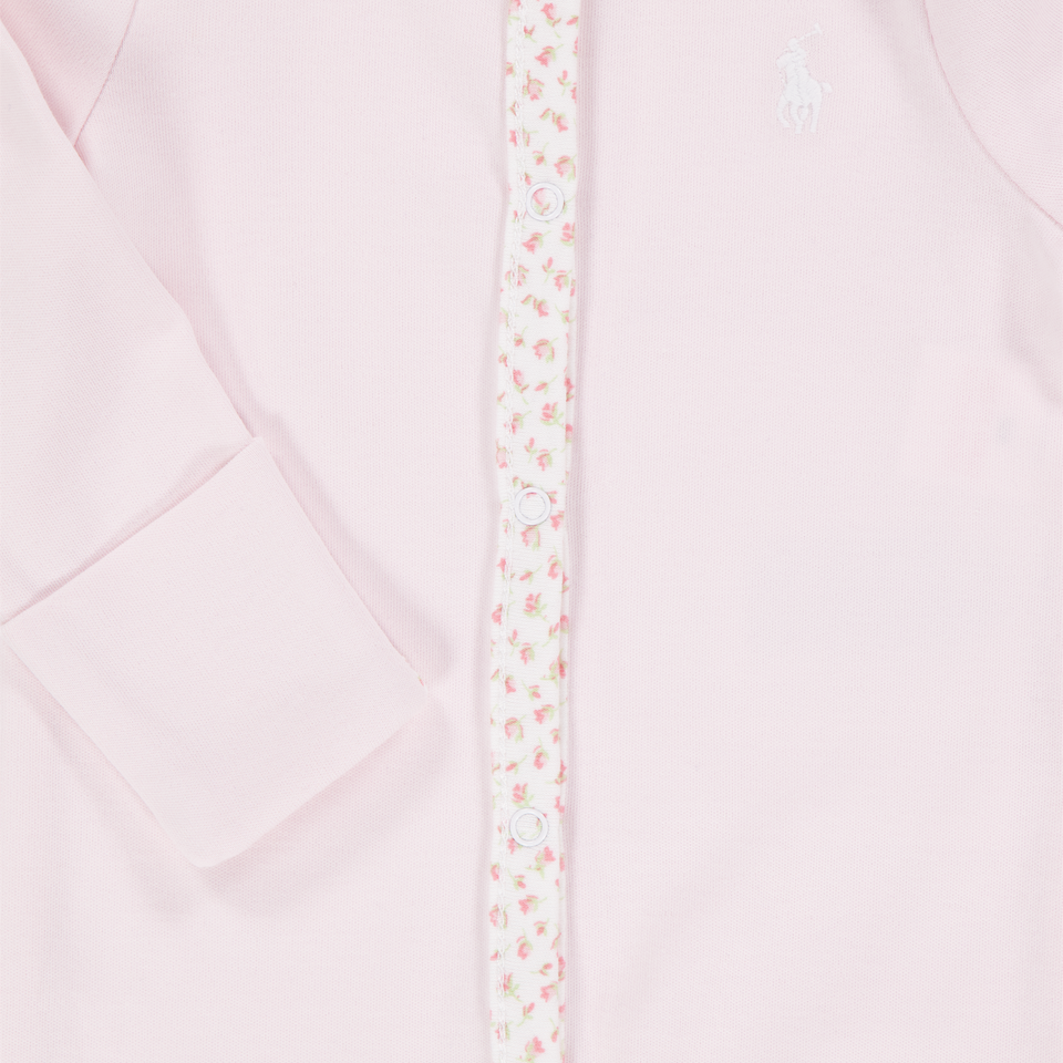 Ralph Lauren Baby Girls Playsuit In Light Pink