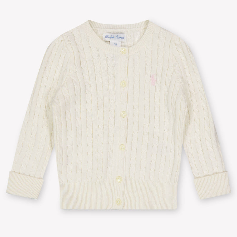 Ralph Lauren Baby Girls Cardigan In OffWhite