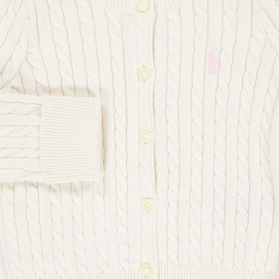 Ralph Lauren Baby Girls Cardigan In OffWhite