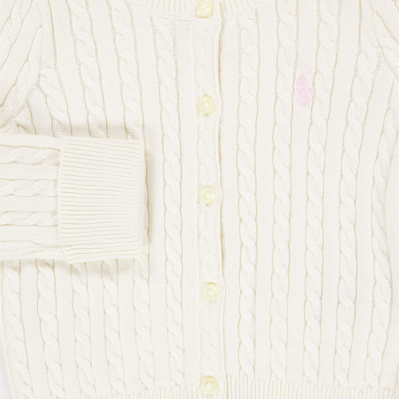 Ralph Lauren Baby Girls Cardigan In OffWhite
