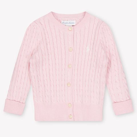 Ralph Lauren Baby Girls Cardigan In Light Pink