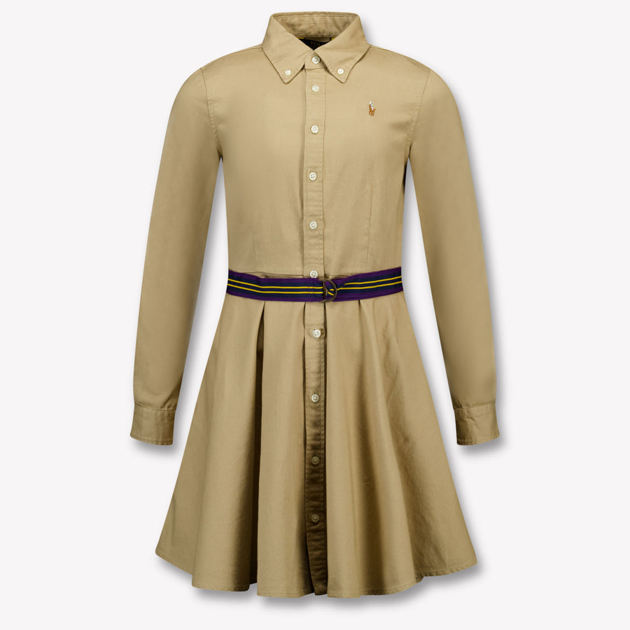 Ralph Lauren Kinder Meisjes Jurk In Khaki