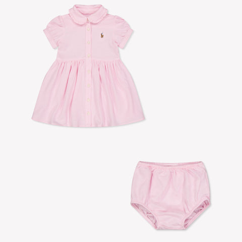 Ralph Lauren Baby Girls Dress In Light Pink