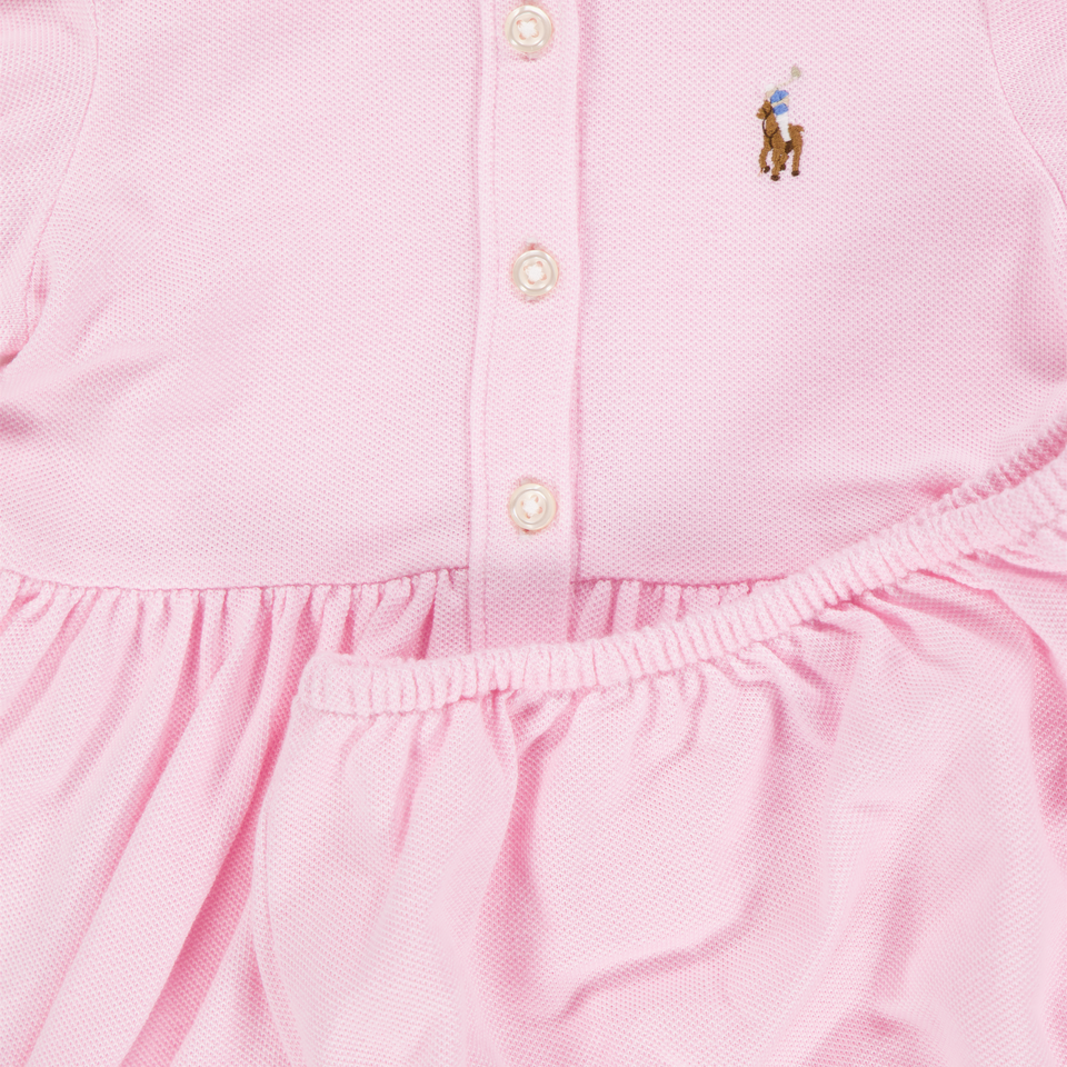 Ralph Lauren Baby Meisjes Jurk In Licht Roze
