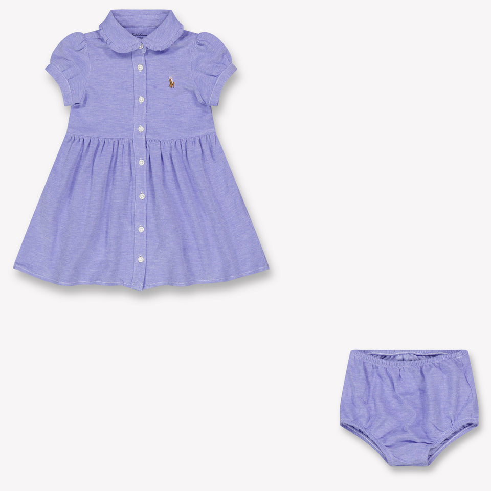 Ralph Lauren Baby Girls Dress In Light Blue