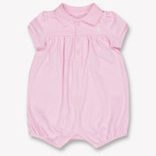 Ralph Lauren Baby Girls Playsuit In Light Pink
