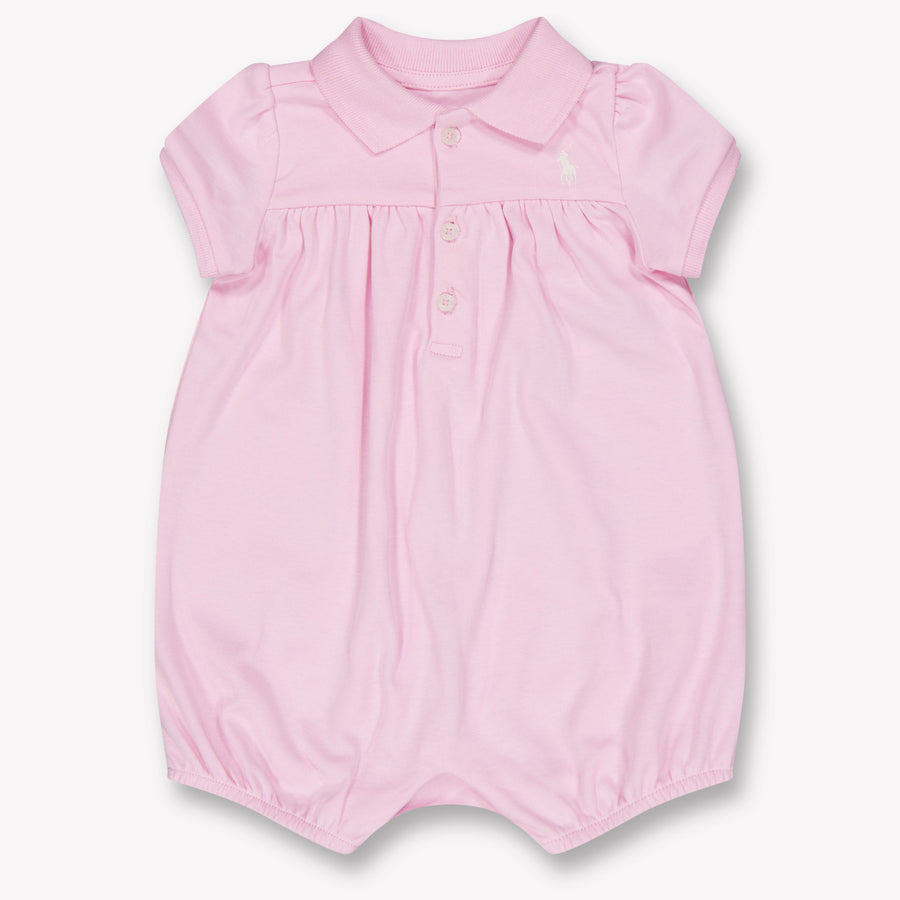 Ralph Lauren Baby Girls Playsuit In Light Pink
