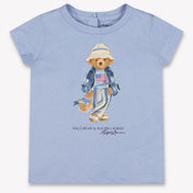 Ralph Lauren Baby Girls T-Shirt In Light Blue