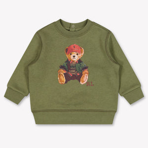 Ralph Lauren Baby Boys Sweater In Olive Green