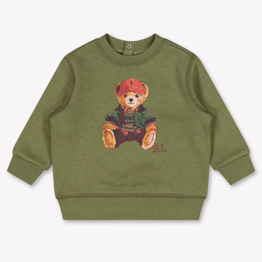Ralph Lauren Baby Boys Sweater In Olive Green