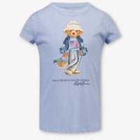 Ralph Lauren Kids Girls T-Shirt In Light Blue