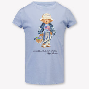 Ralph Lauren Kids Girls T-Shirt In Light Blue