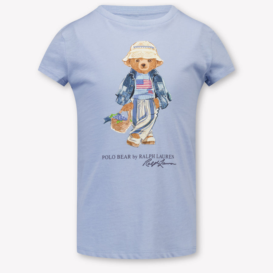 Ralph Lauren Kids Girls T-Shirt In Light Blue