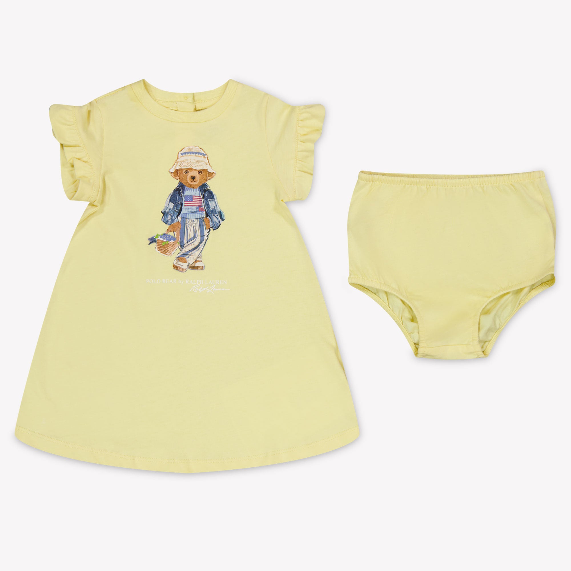 Ralph Lauren Baby Girls Dress In Yellow