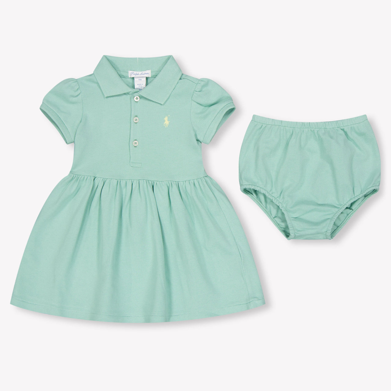 Ralph Lauren Baby Girls Dress In Light Green