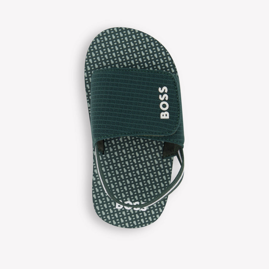 Boss Jongens Slippers In Groen