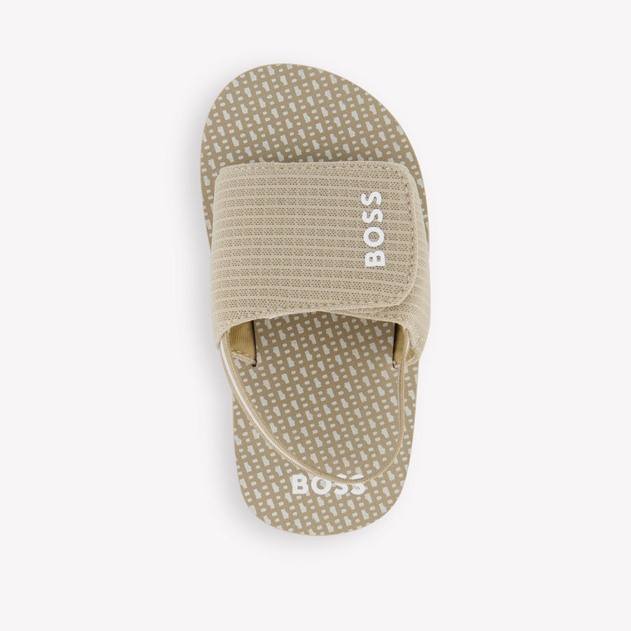 Boss Jongens Slippers In Beige