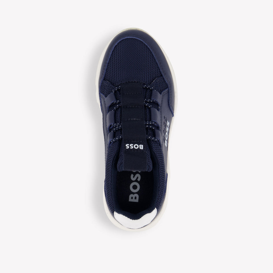 Boss Boys Sneakers In Navy
