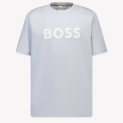 Boss Kids Boys T-Shirt In Light Blue