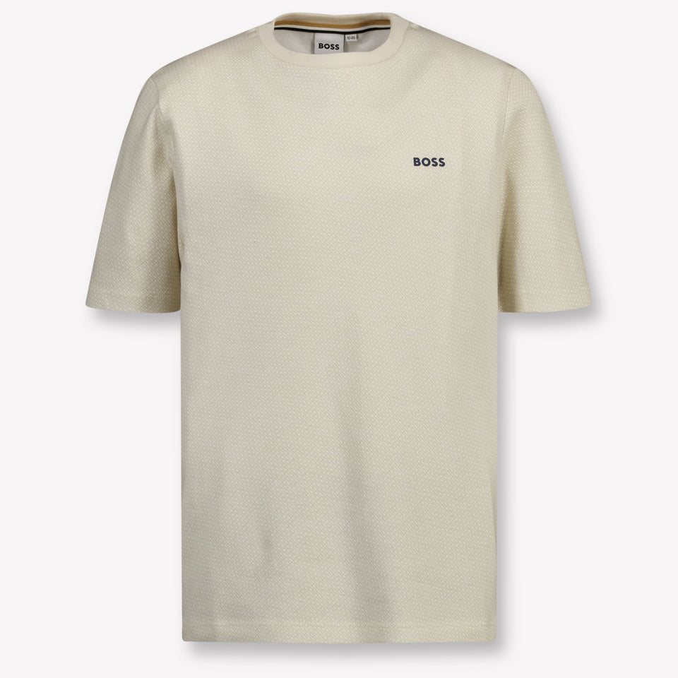 Boss Kinder Jongens T-Shirt In Licht Beige